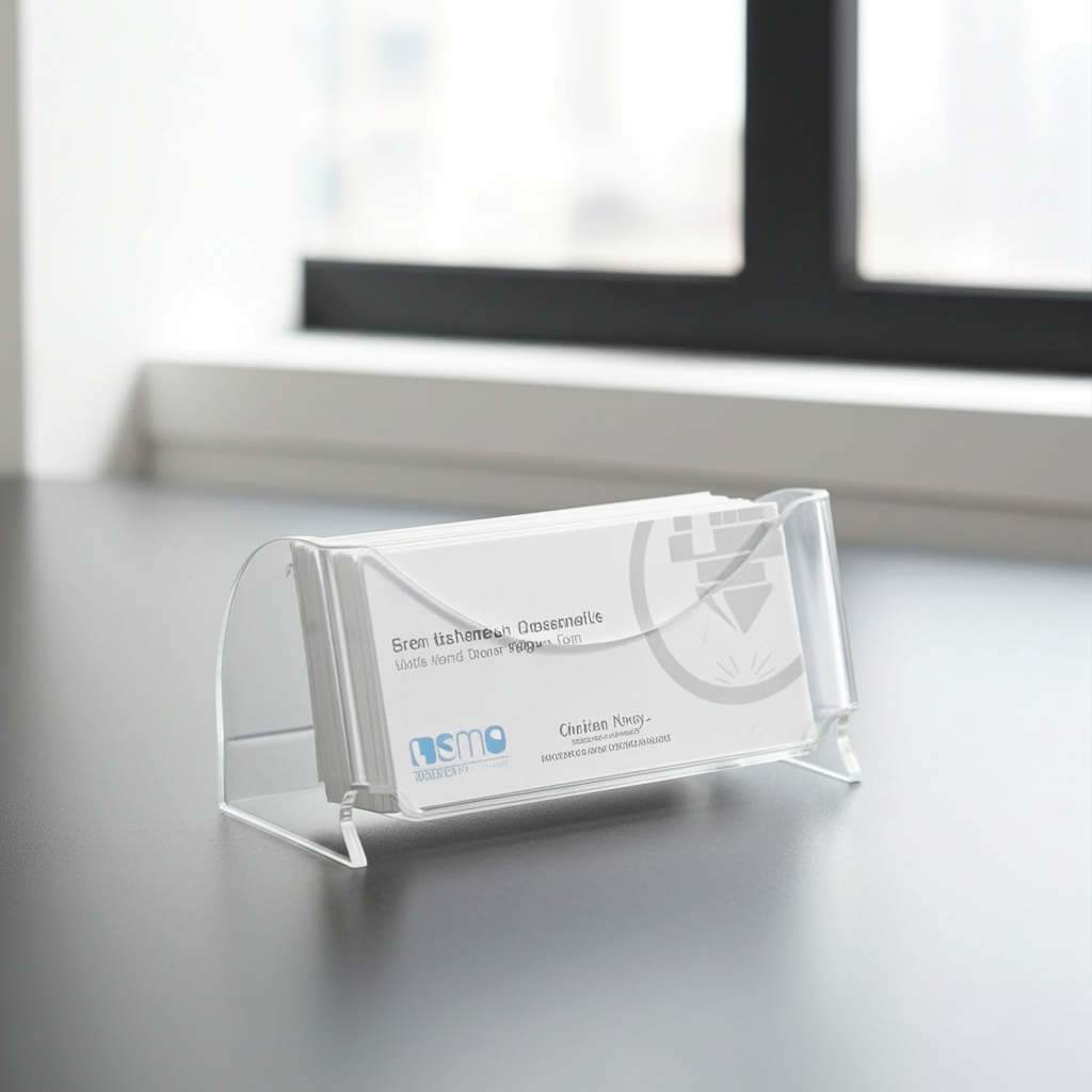 Clear Acrylic Business Card Holder – Professional Desktop Card Stand for Office & Stores