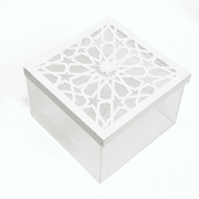 White Patterned Acrylic Chocolate Box | Arabesque Gift Box Kuwait
