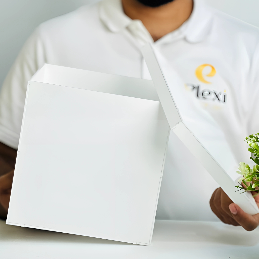 White Acrylic Box — Custom Sizes & Engraving