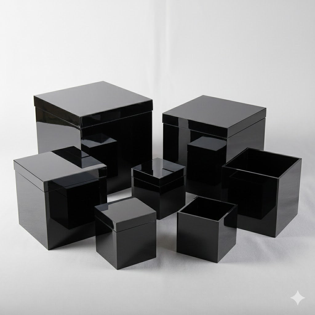 Customizable black acrylic box in kuwait