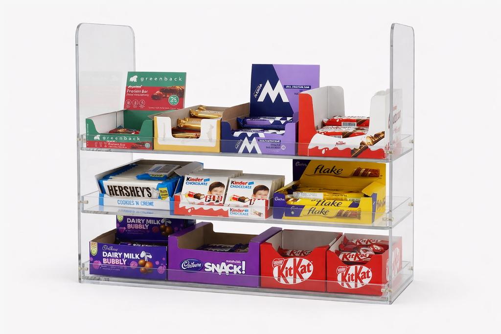 Transparent acrylic snack display rack /Acrylic display shelf