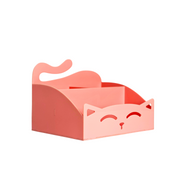 Cat-Shaped Desk Organizer – Pink Acrylic