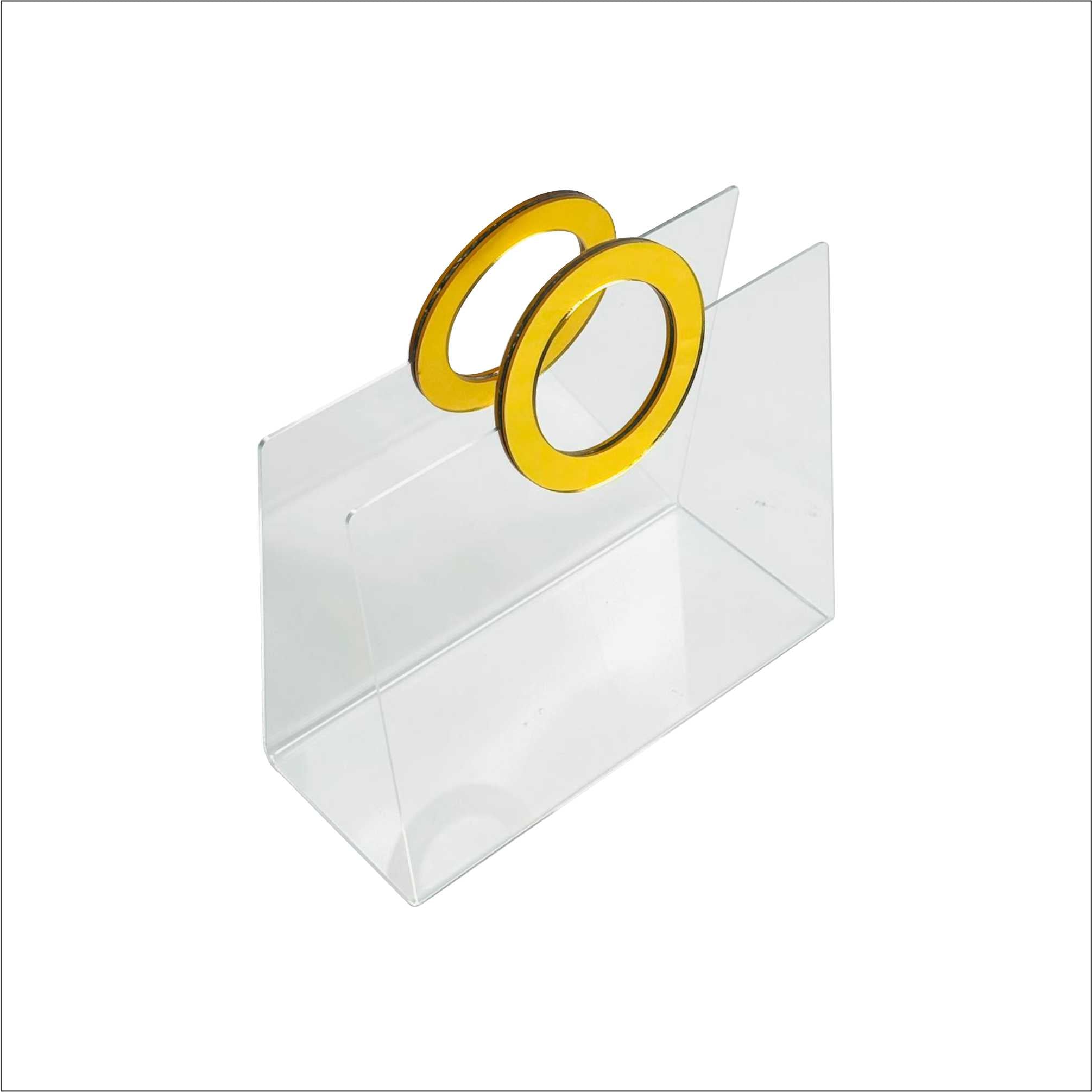 Premium Acrylic Flower Bag with Gold Handle