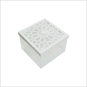 White Patterned Acrylic Chocolate Box | Arabesque Gift Box Kuwait