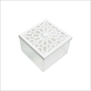 White Patterned Acrylic Chocolate Box | Arabesque Gift Box Kuwait
