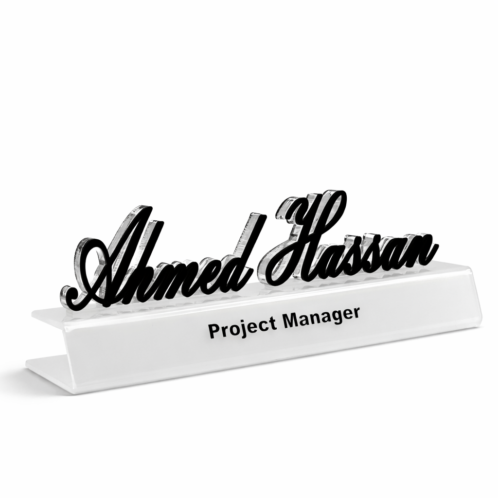 Premium Acrylic Desk name plate in kuwait 