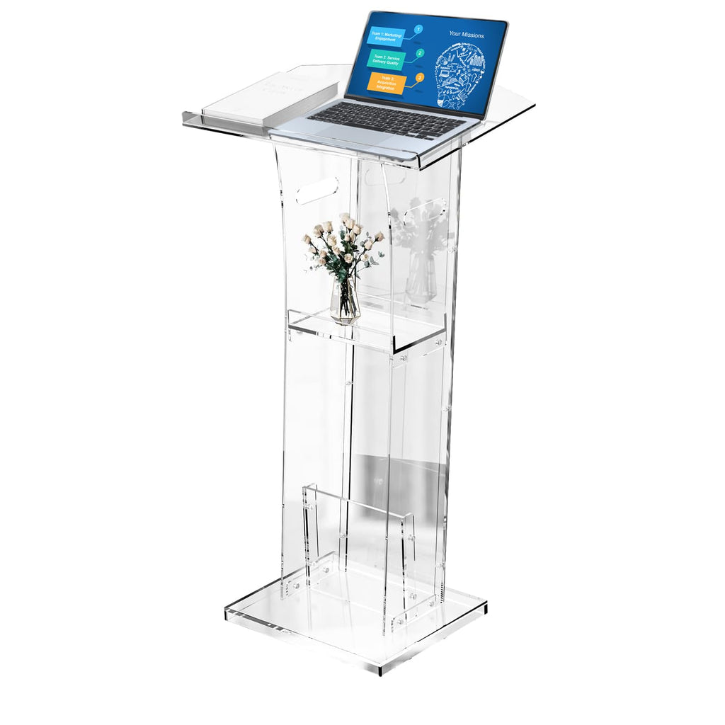 Custom Logo Added Premium Acrylic Podium In Kuwait