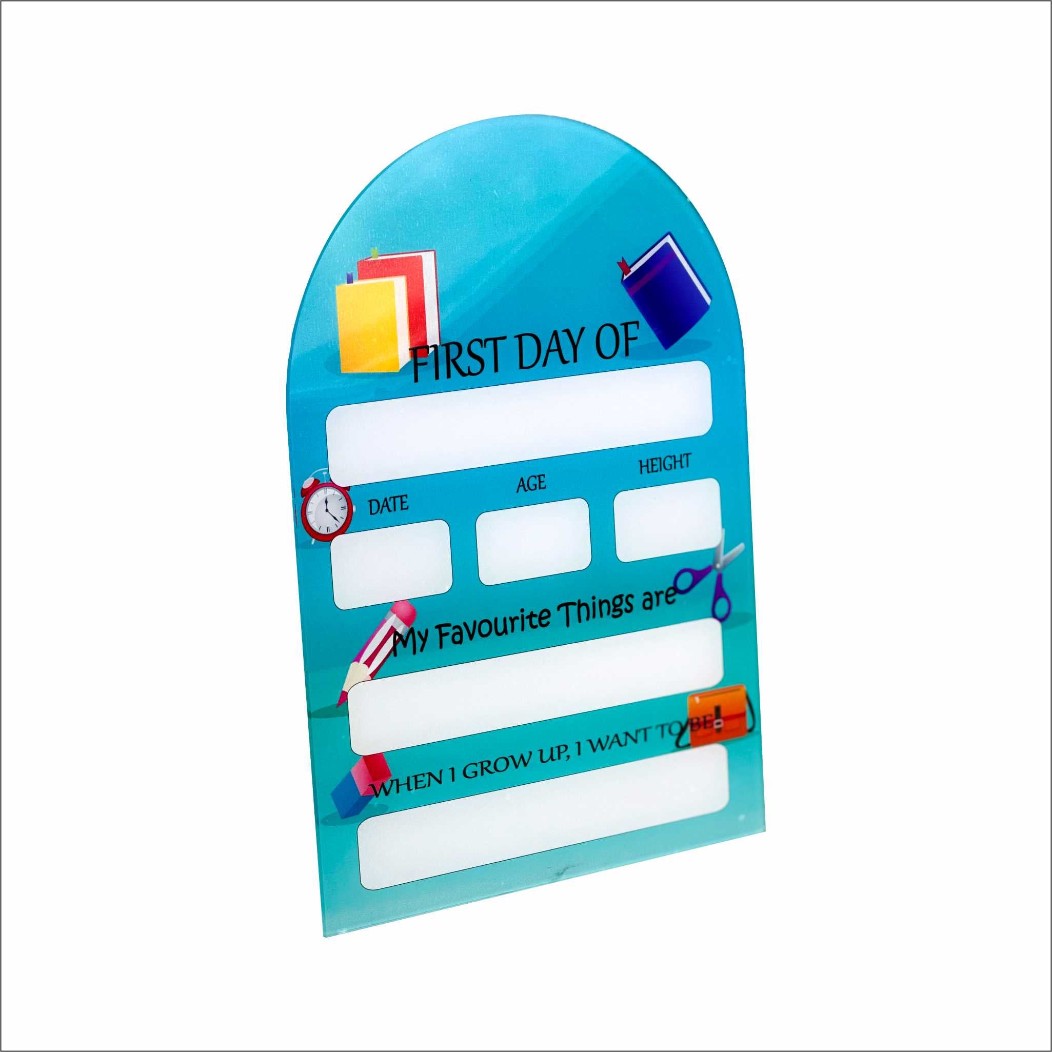 First Day of School Acrylic Sign Plaque – Light Blue