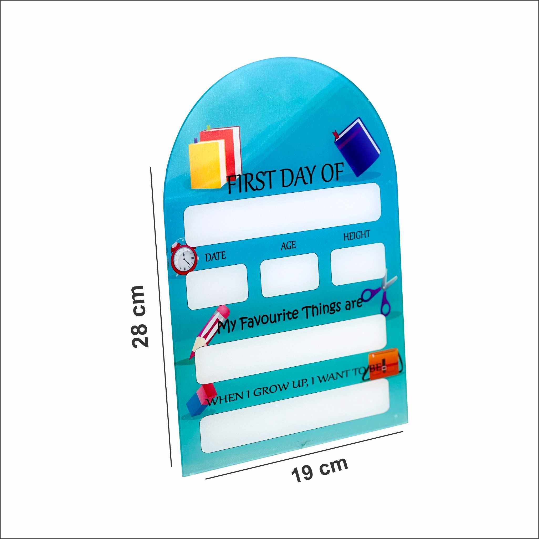 First Day of School Acrylic Sign Plaque – Light Blue