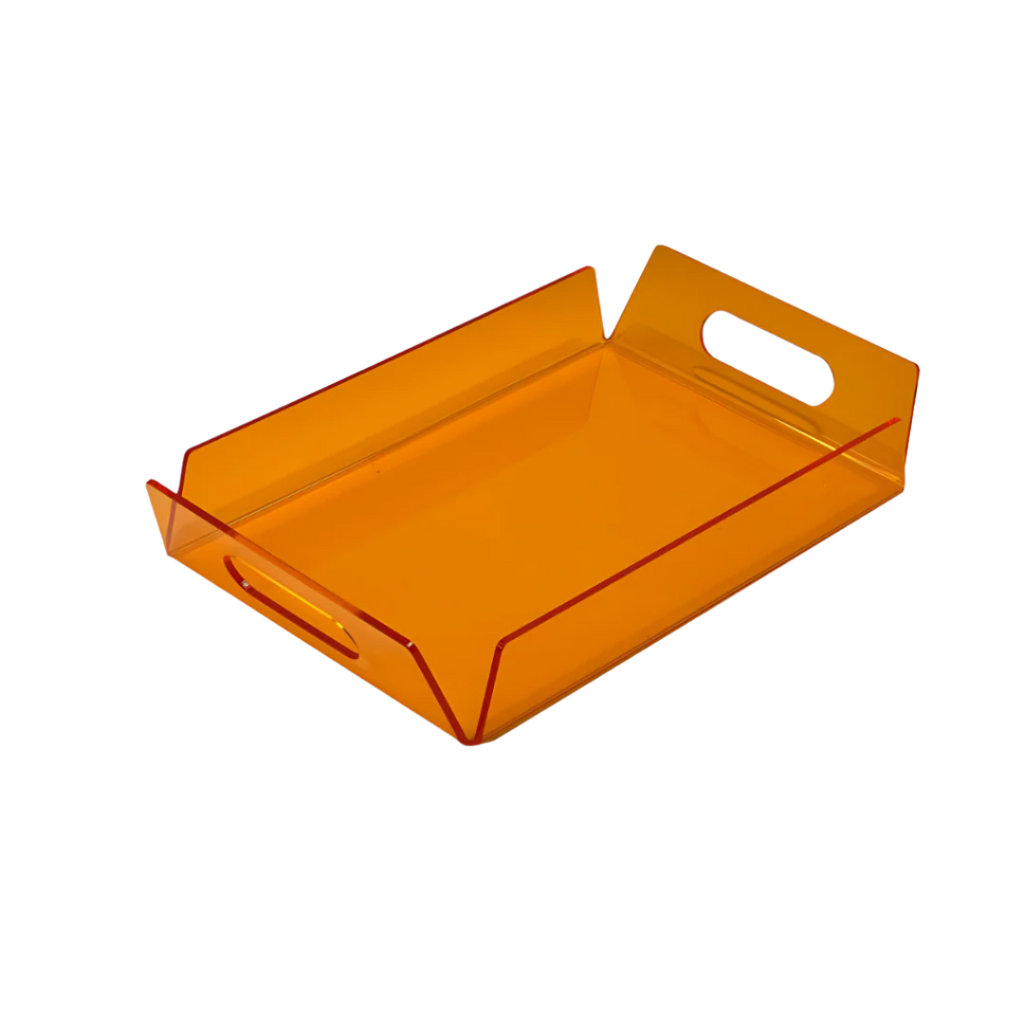 Clear Orange Acrylic Serving Tray – Bending Design