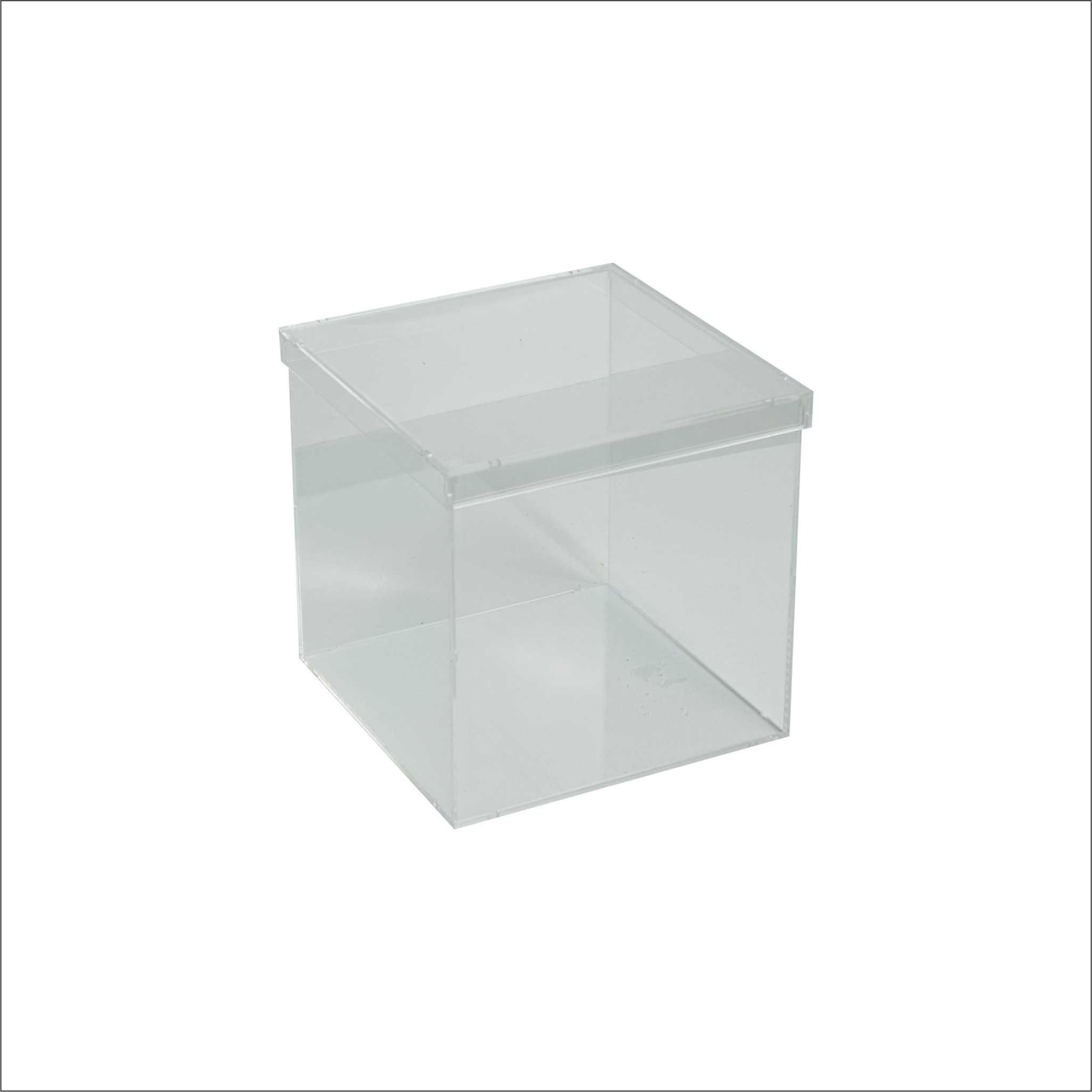Clear Acrylic Box with cover 15×15×15 CM