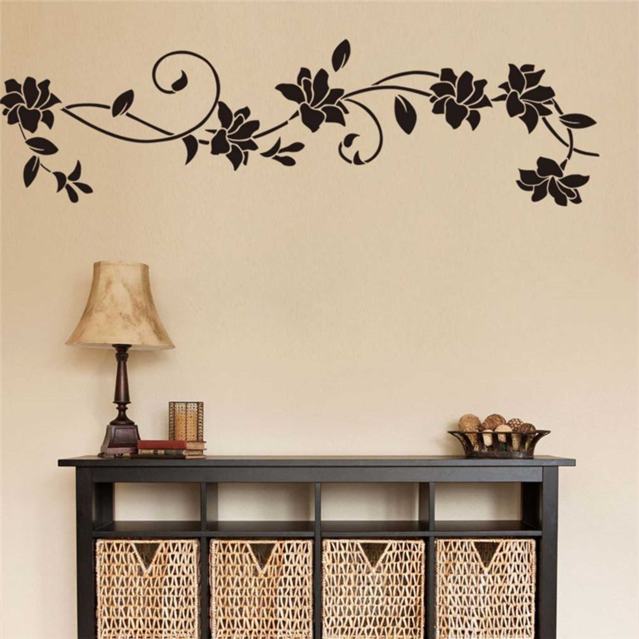 Black Floral Vine Acrylic Wall Decor –Modern Home Decoration Kuwait & Middle East