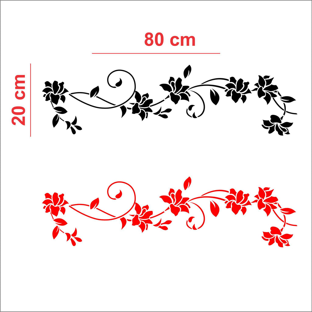 Black Floral Vine Acrylic Wall Decor –Modern Home Decoration Kuwait