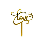 Gold Mirror Acrylic “Love” Cake Topper – 12×16 cm