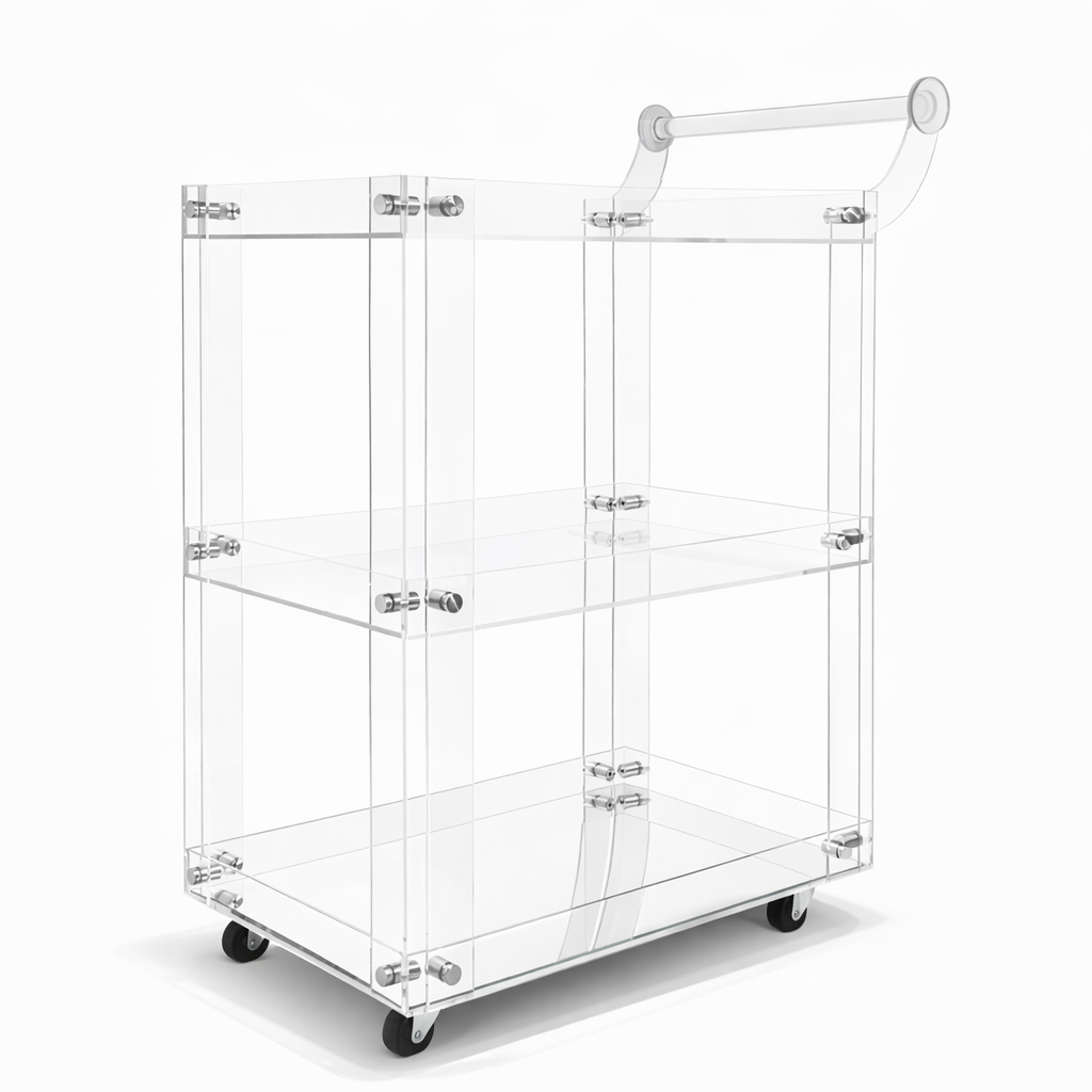 Premium Movable Acrylic Trolley with Wheels – Kuwait