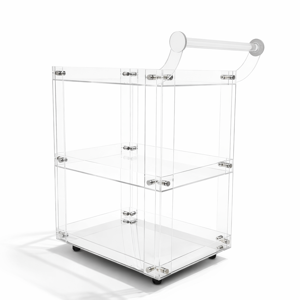 Premium Movable Acrylic Trolley with Wheels – Kuwait