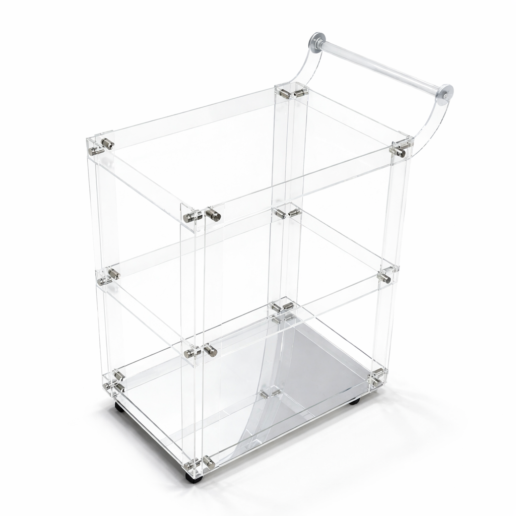 Premium Movable Acrylic Trolley with Wheels – Kuwait