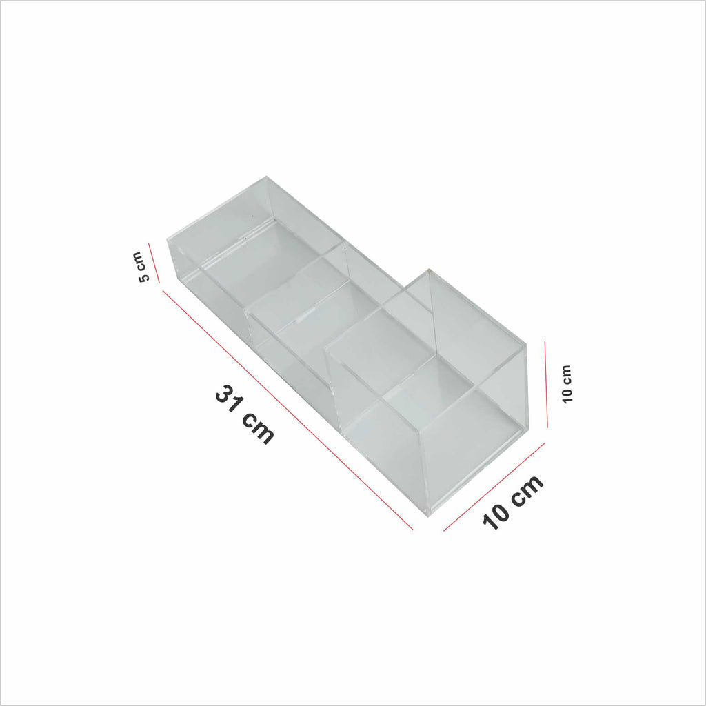 Best Acrylic Desk Organizer – Multiple Compartments (Transparent)
