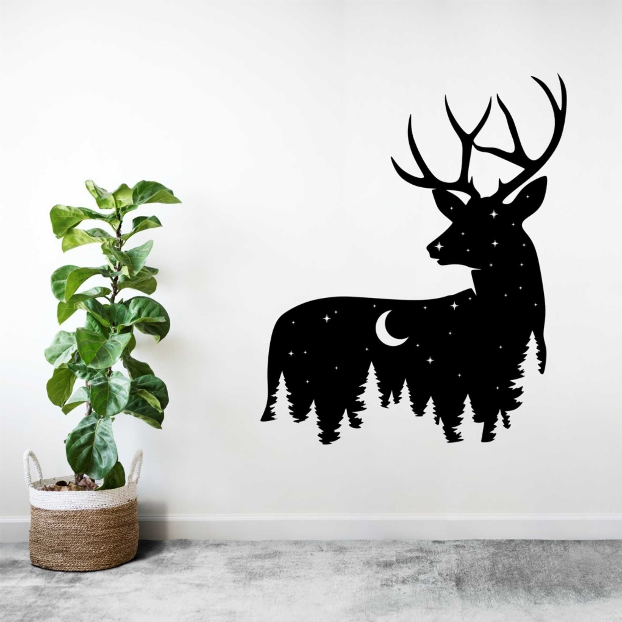 Deer Wildlife Acrylic Wall Art – Nature & Forest Silhouette Wall Decor