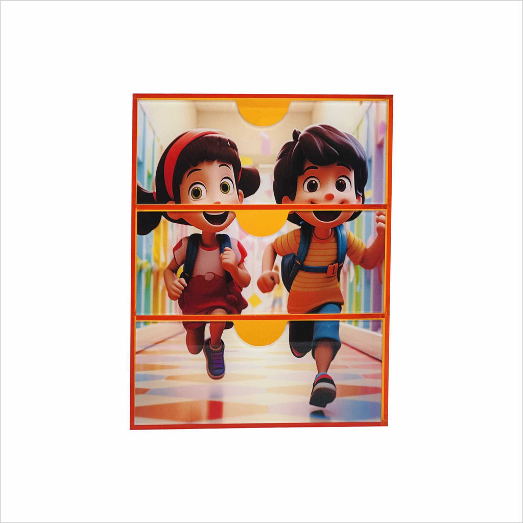 منظم مكتب أكريليك لطيف - برتقالي شفاف (للأطفال)