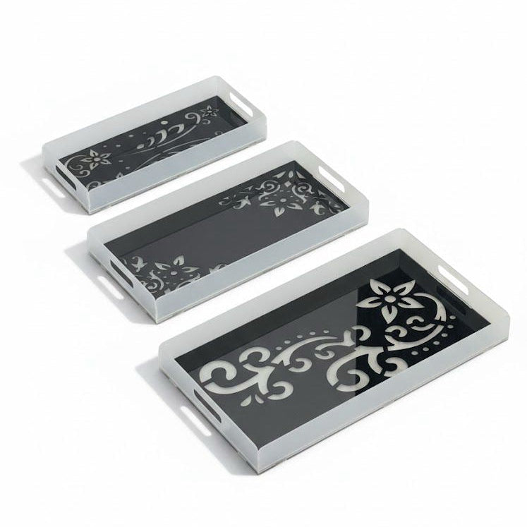 Frosted acrylic tray in Kuwait صينية أكريليك مطفية فاخرة للتقديم والتنظيم بالكويت