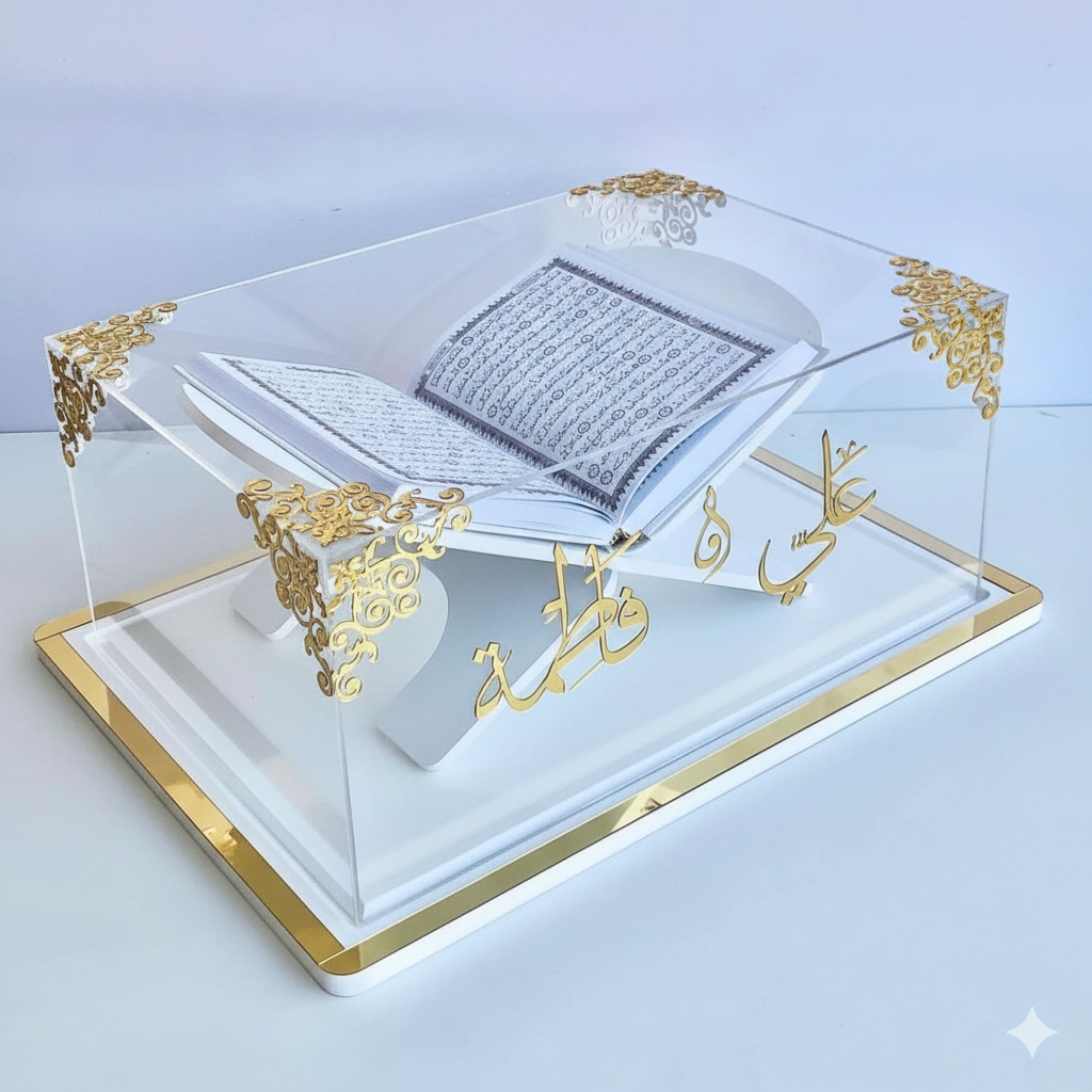 Custom Acrylic Prayer Box with  Clear Acrylic Quran stand