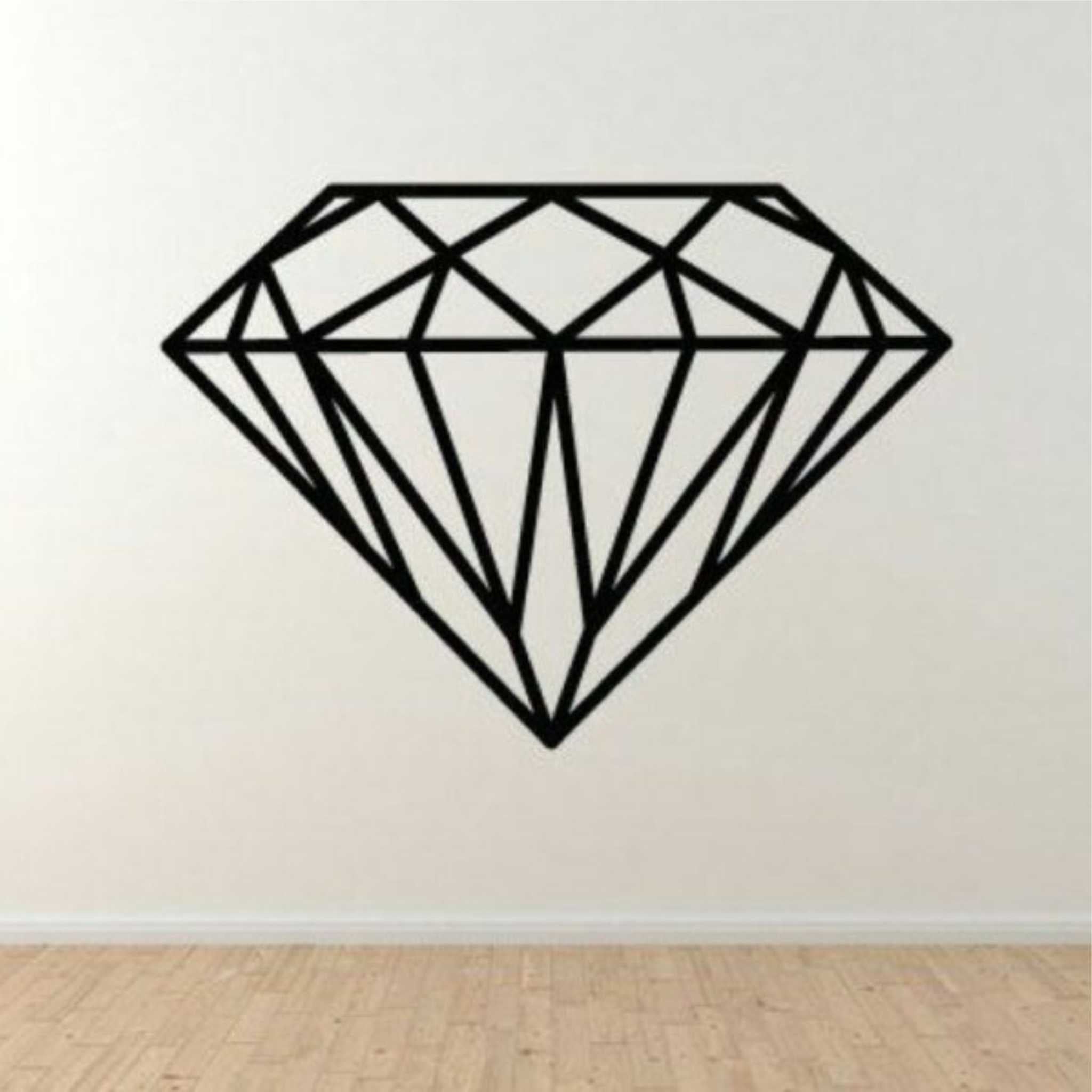 Geometric Diamond Acrylic Wall Art – Minimal Line Art Decor