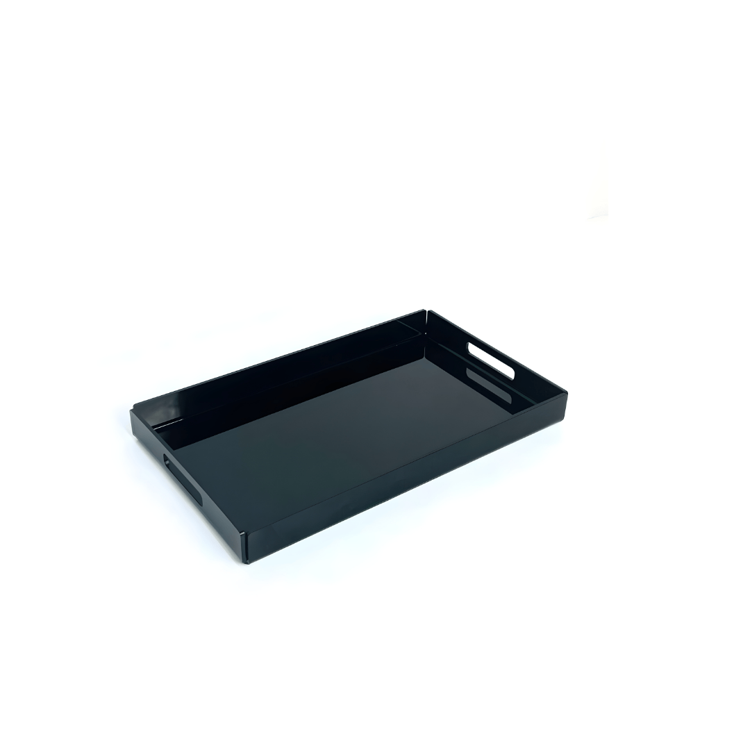 Bending Design Black Acrylic Tray with Side Handle