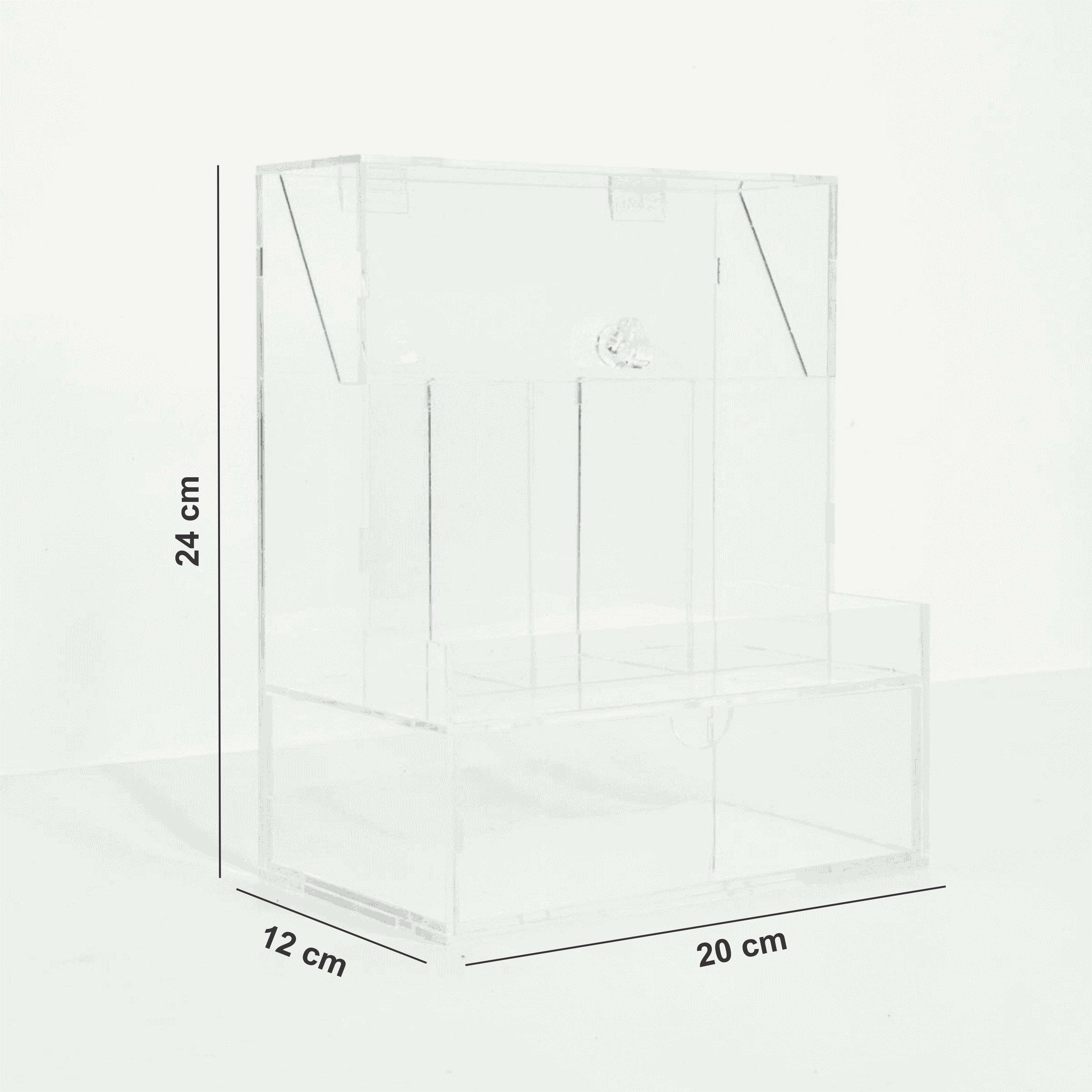 Clear Premium Acrylic Makeup Organizer with Dust-Cover & Drawer