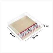 Premium Clear Acrylic Serving Tray – Sadu Accent (20 × 20 × 4 cm)