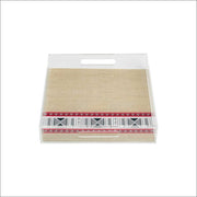 Premium Clear Acrylic Serving Tray – Sadu Accent (20 × 20 × 4 cm)