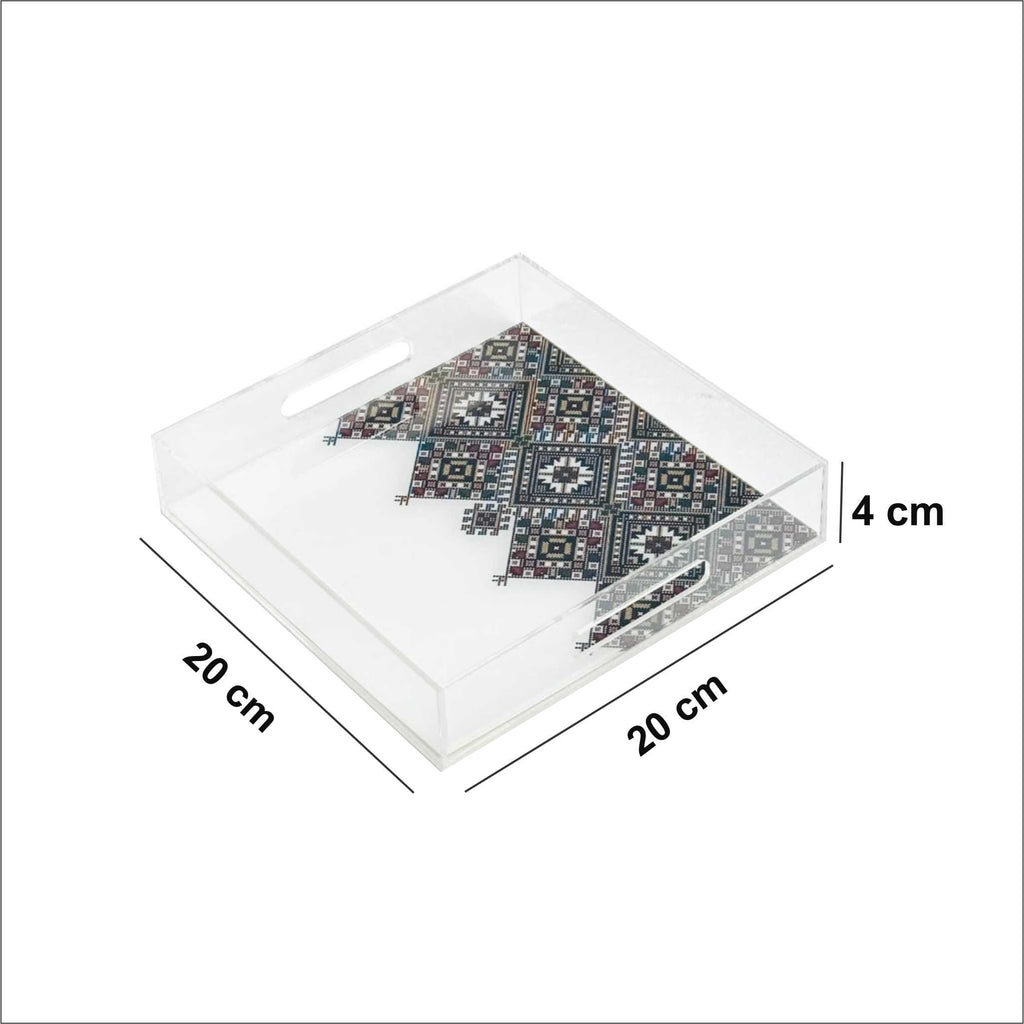 Traditional Kuwaiti pattern acrylic tray – صينية أكريليك بنقشة كويتية تراثية