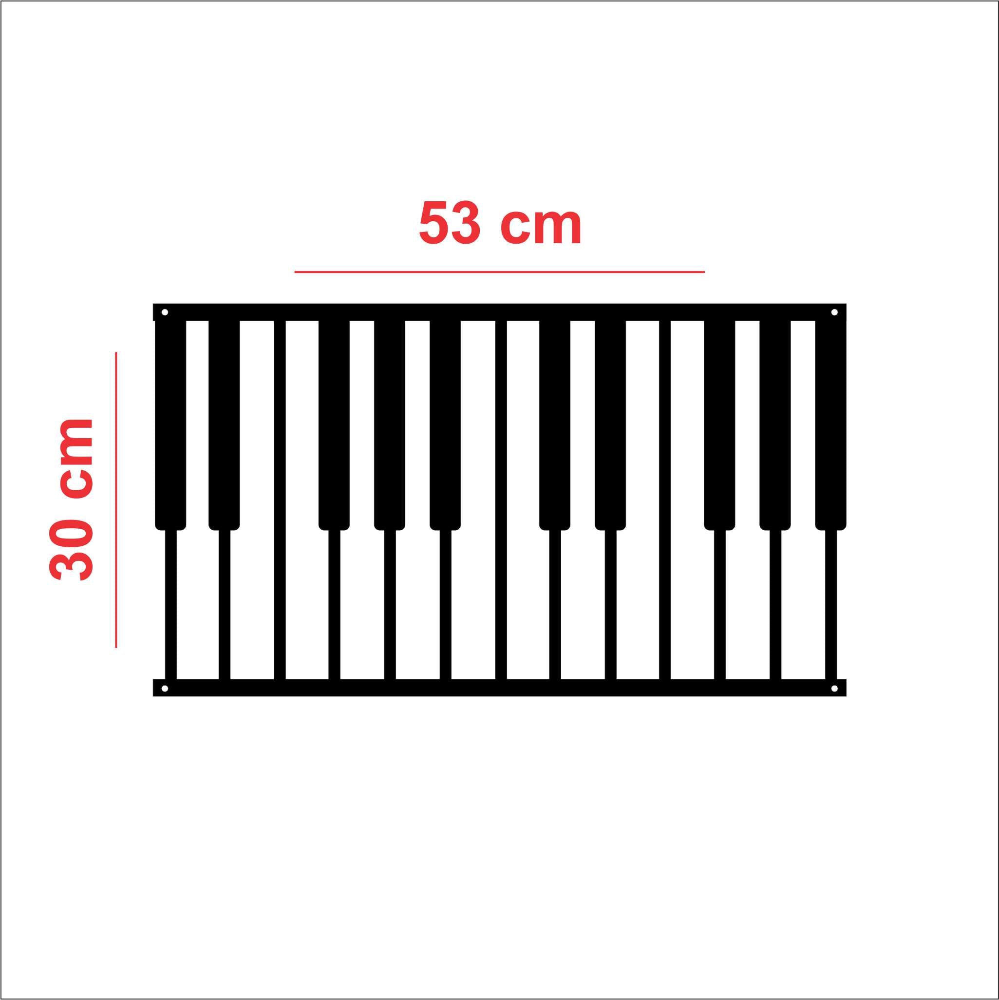 Acrylic Piano Keyboard Wall Decor – 30 × 53 cm