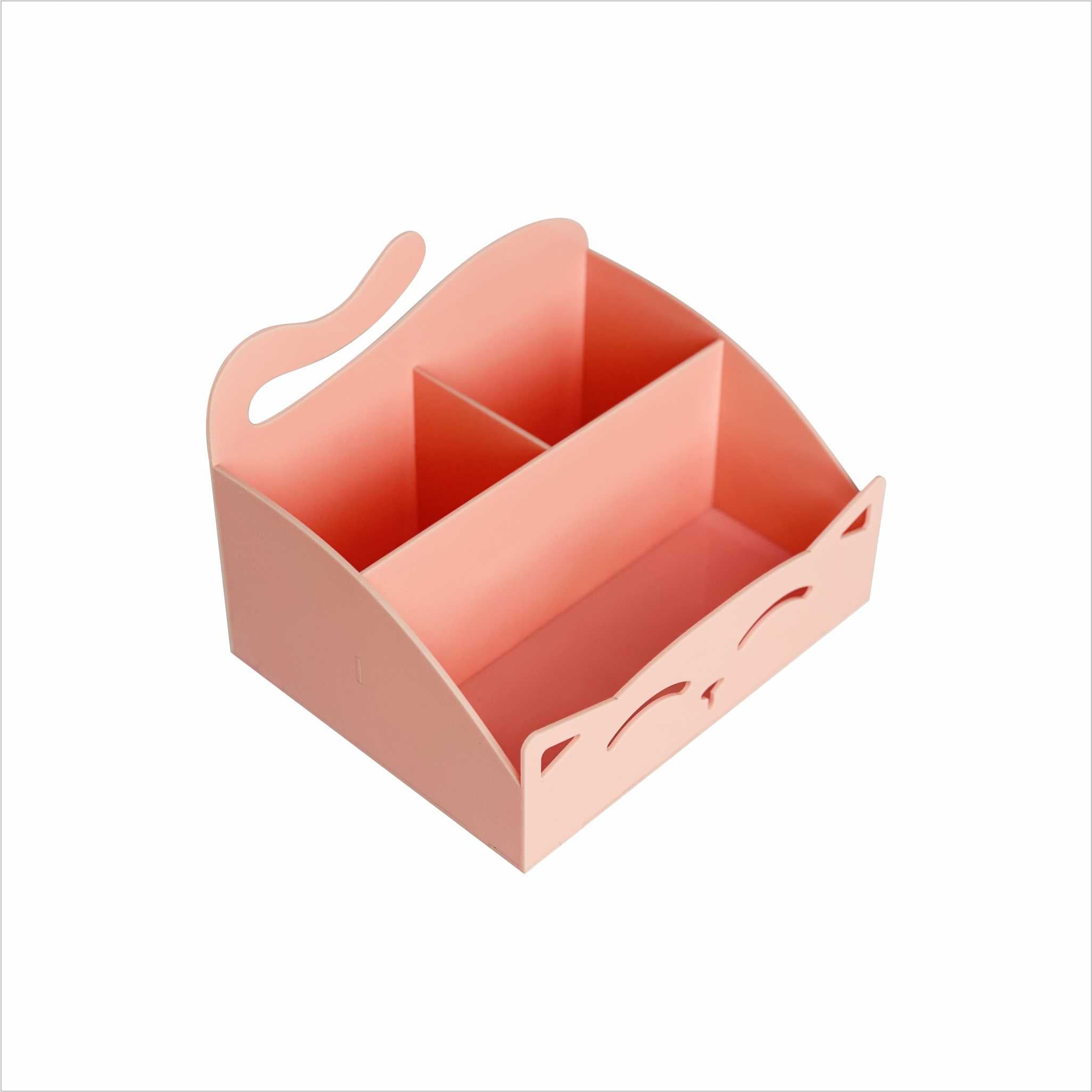 Cat-Shaped Desk Organizer – Pink Acrylic
