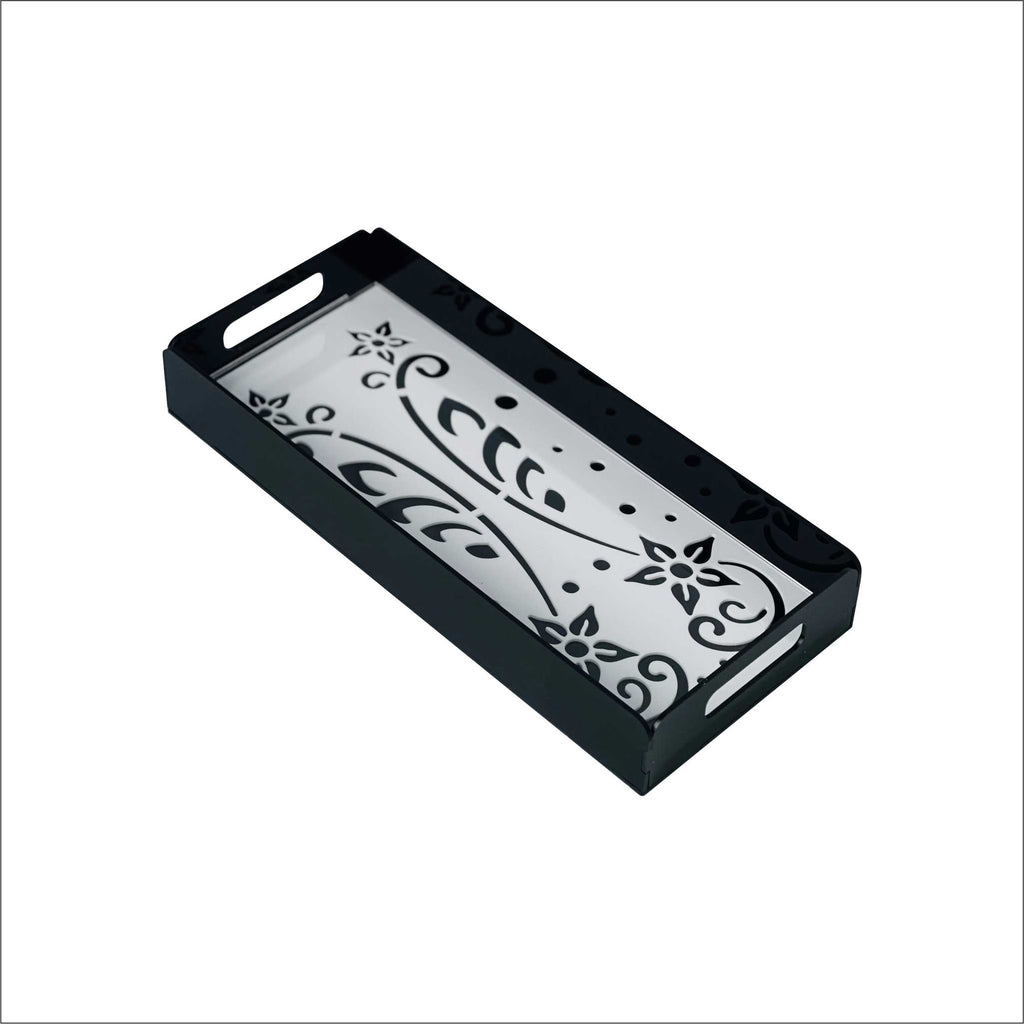 Black Acrylic serving Tray صينية أكريليك سوداء بسيطة وأنيقة للتقديم