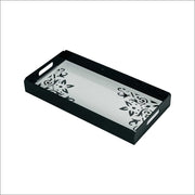Premium Black Acrylic Serving Tray with Pattern