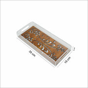 Premium Clear Acrylic Tray with Wooden Pattern