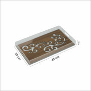 Premium Clear Acrylic Tray with Wooden Pattern