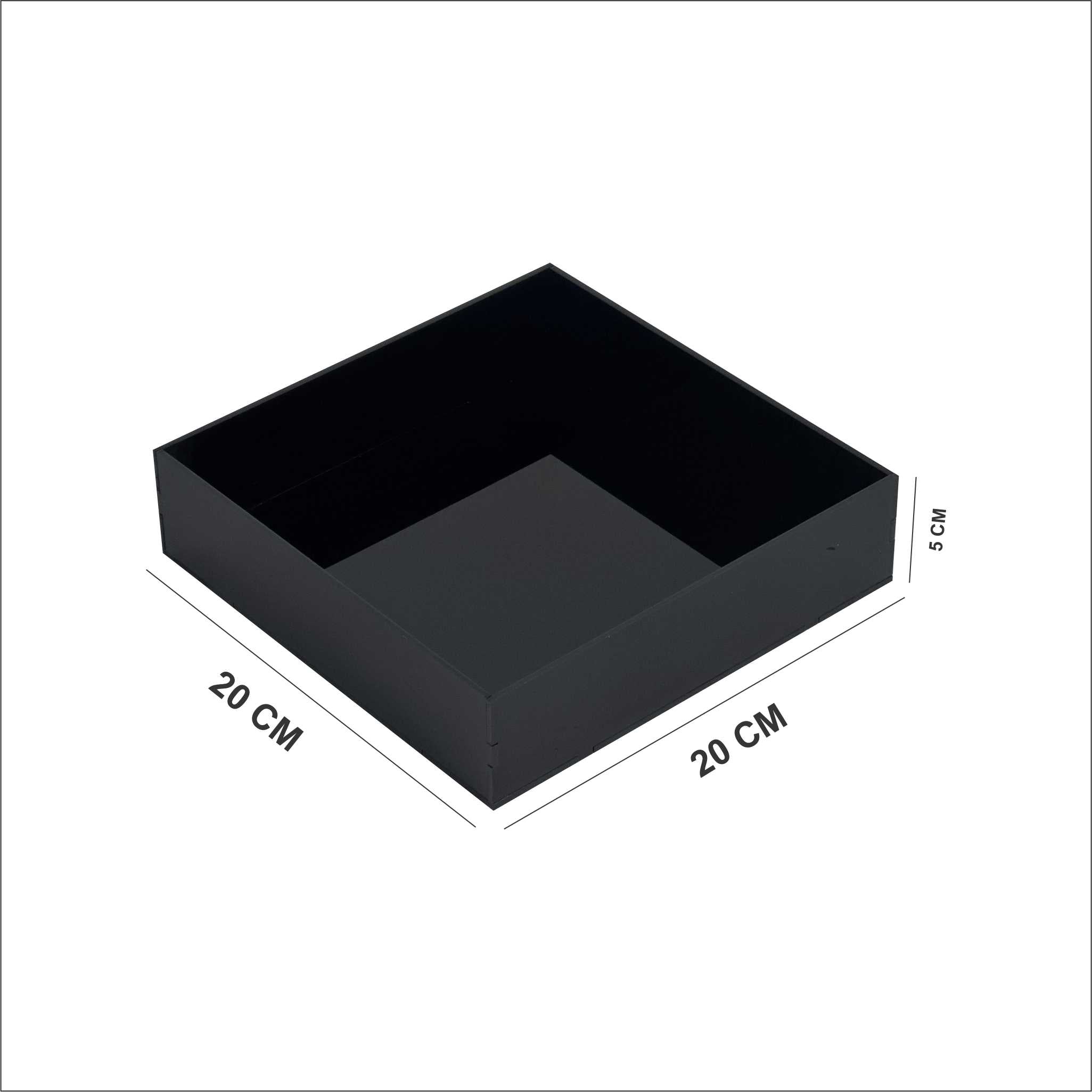 Black Acrylic Tray صينية أكريليك سوداء بسيطة وأنيقة للتقديم