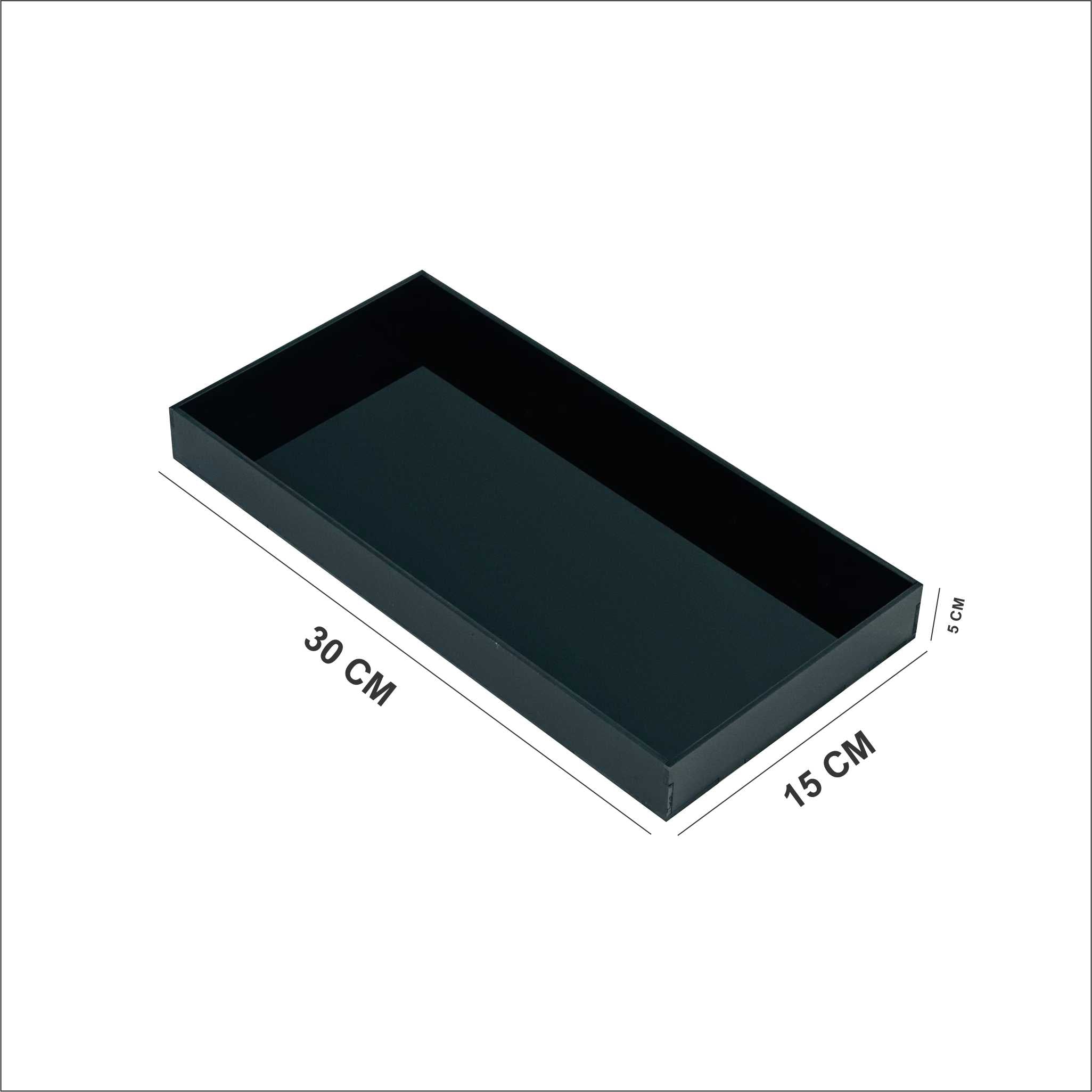 Black Acrylic Tray صينية أكريليك سوداء بسيطة وأنيقة للتقديم