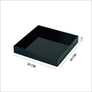 Black Plexiglass Serving Tray صينية تقديم سوداء من الأكريليك للمناسبات