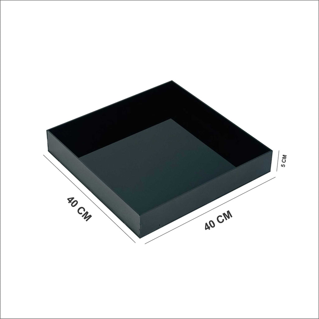 Black Plexiglass Serving Tray صينية تقديم سوداء من الأكريليك للمناسبات