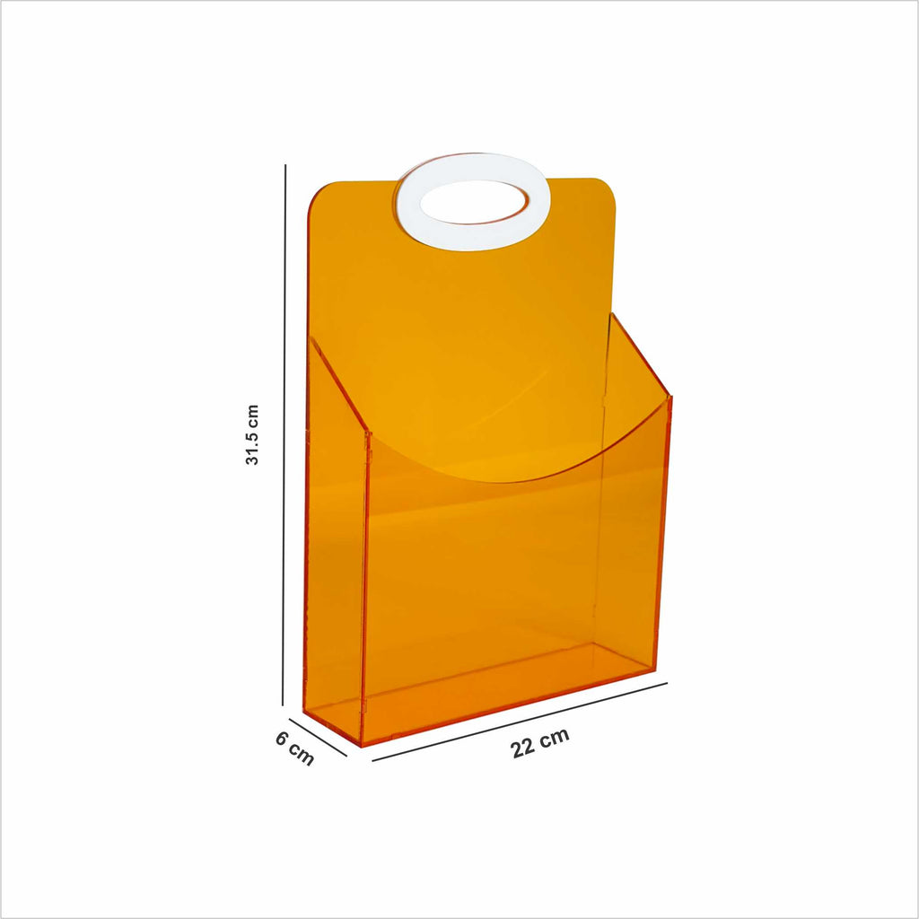 حامل كتب شفاف برتقالي اللون للأطفال