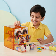 Cute Acrylic Desk Organizer – Clear Orange (For Kids)