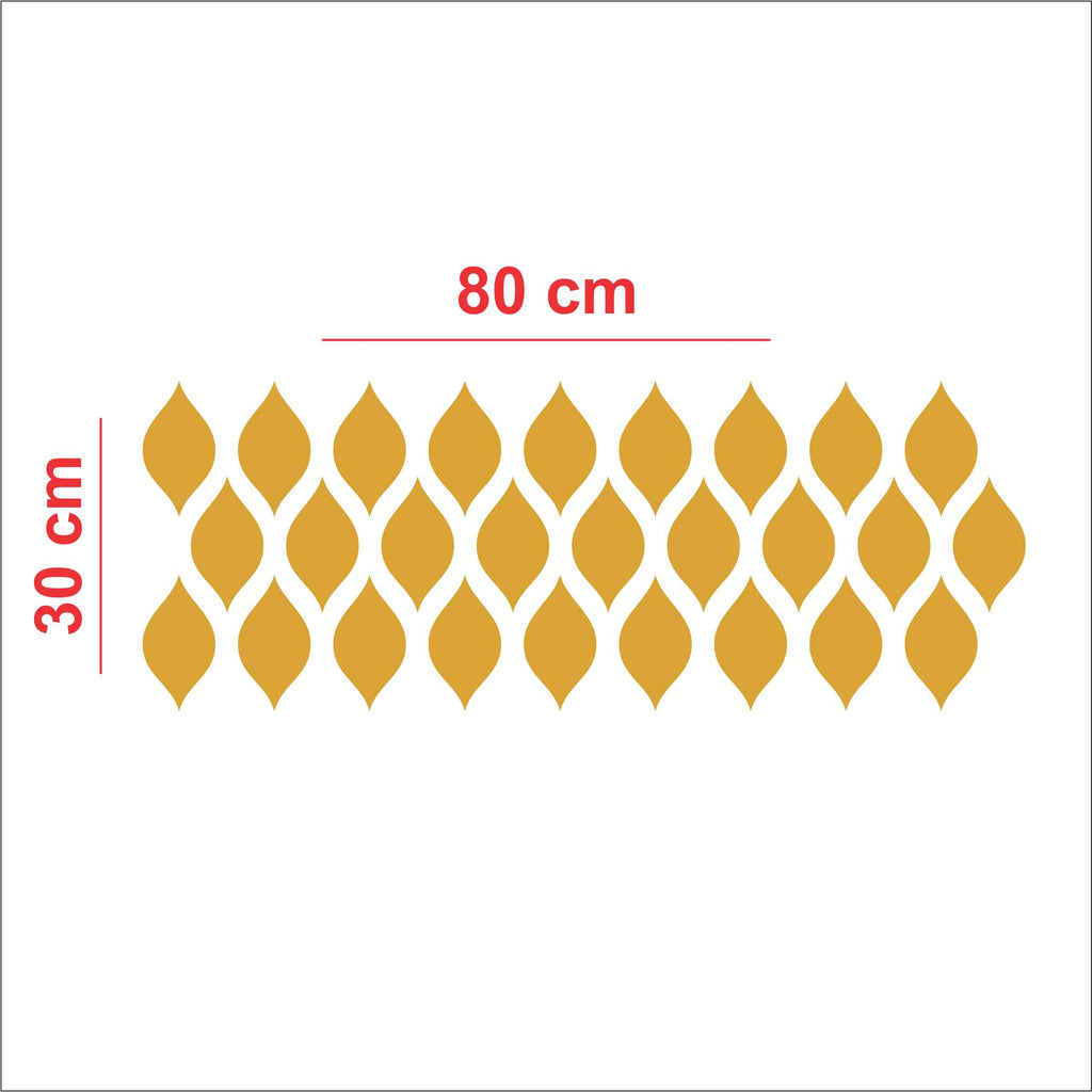 Gold Mirror “Leaf Drops” Acrylic Wall Décor Panel  | Modular Pattern.