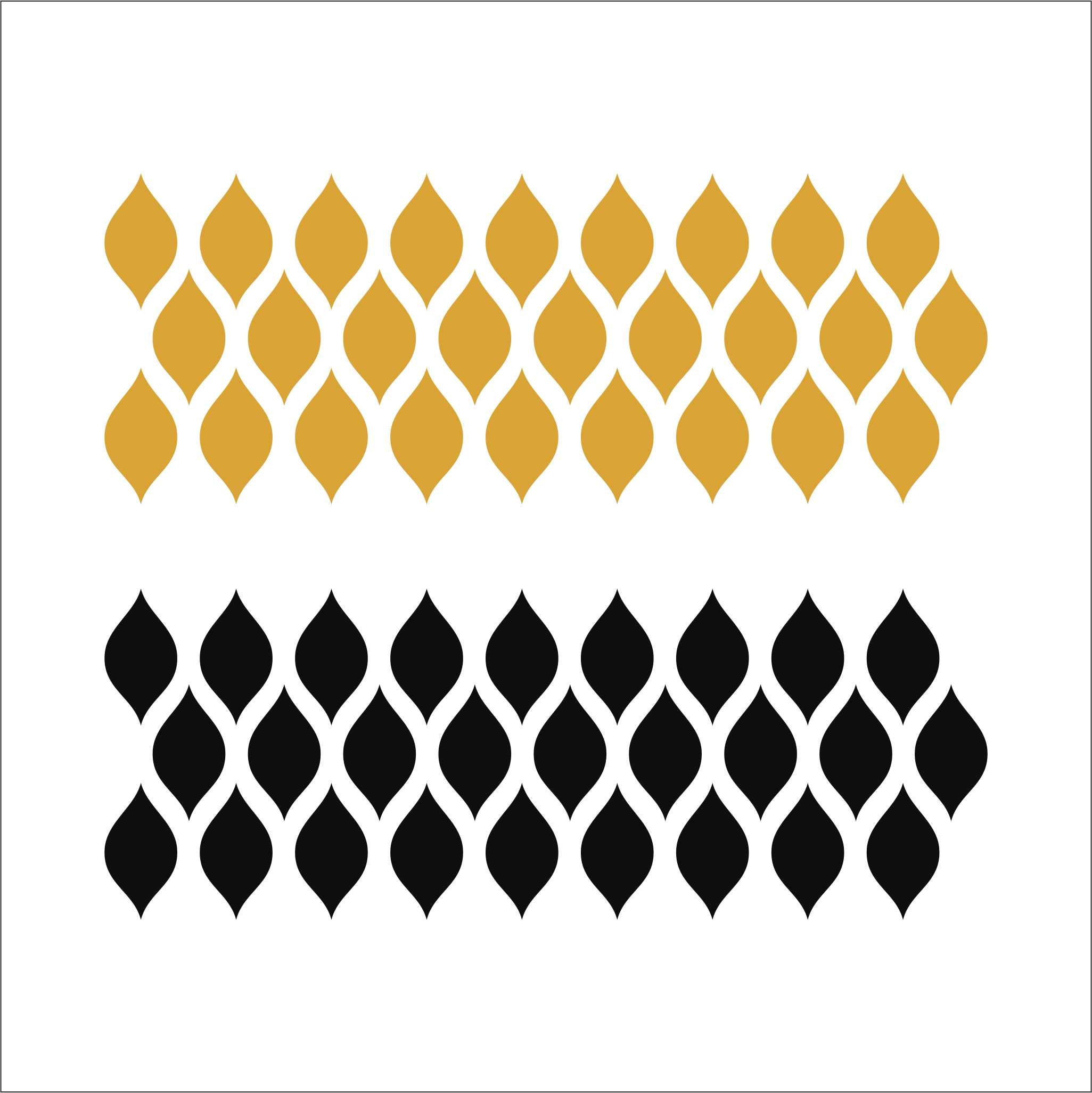 Gold Mirror “Leaf Drops” Acrylic Wall Décor Panel  | Modular Pattern.