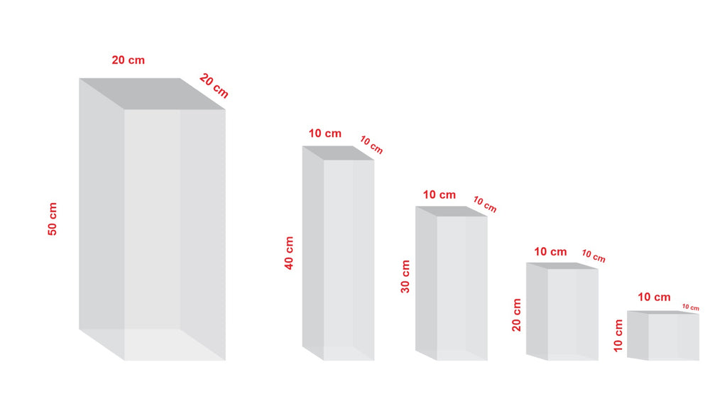 صندوق عرض أكريليك/حامل – قواعد من زجاج شبكي شفاف (الكويت) 