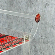 Sadu Patterned Acrylic Trolley with Wheels & Handle – Premium Clear Acrylic (80×60×40 cm)  5 MM Thickness