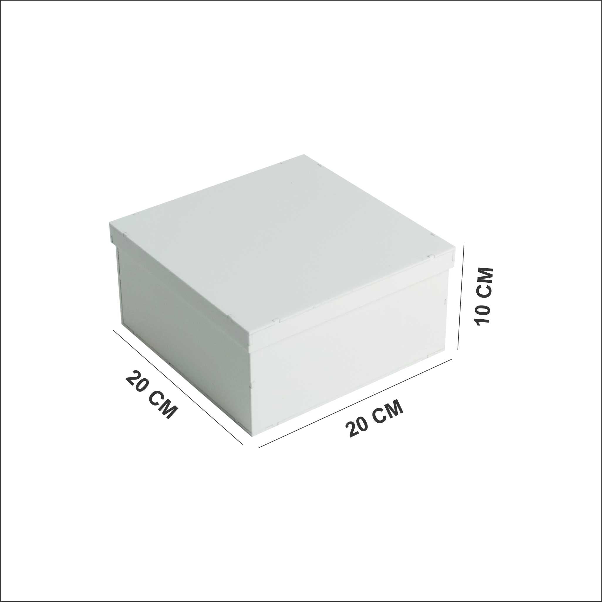 White acrylic box 20×20×10 CM for gifts and storage – صندوق أكريليك أبيض 20×20×10 سم