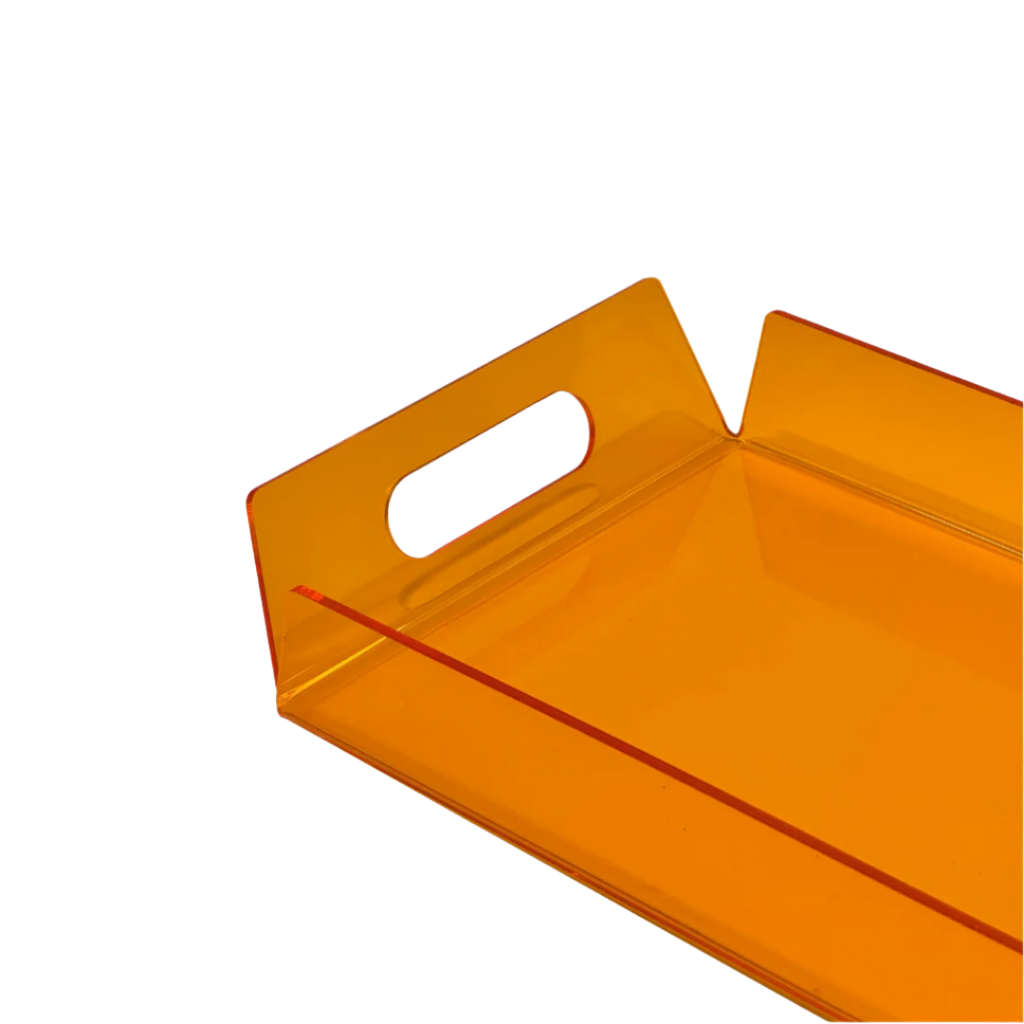 Clear Orange Acrylic Serving Tray – Bending Design